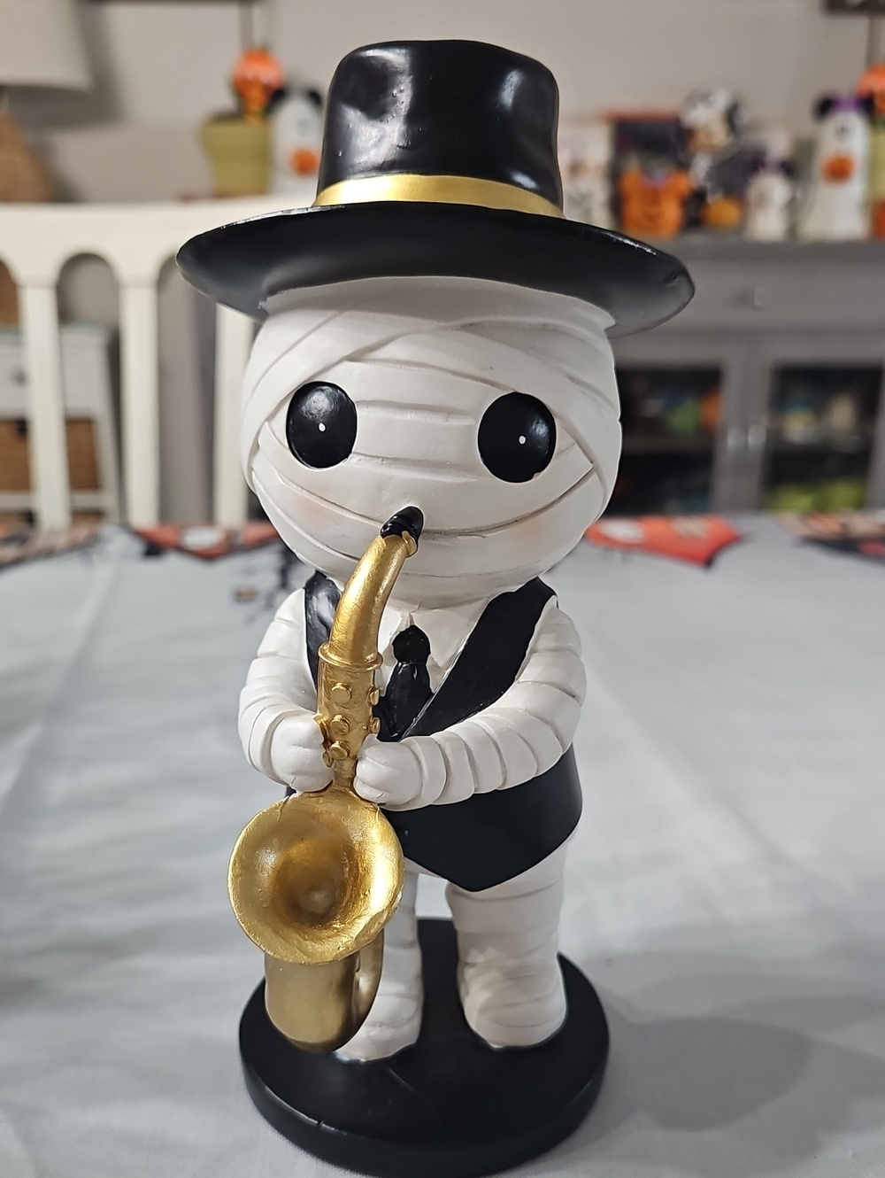 New! Halloween Jazz Mummy Playing Saxophone